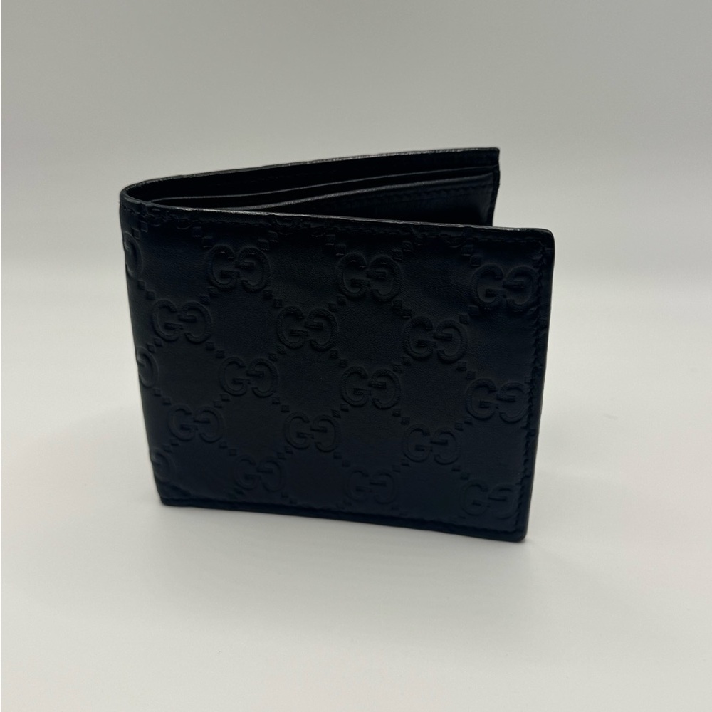 Gucci Guccissima Black Leather Bifold Wallet